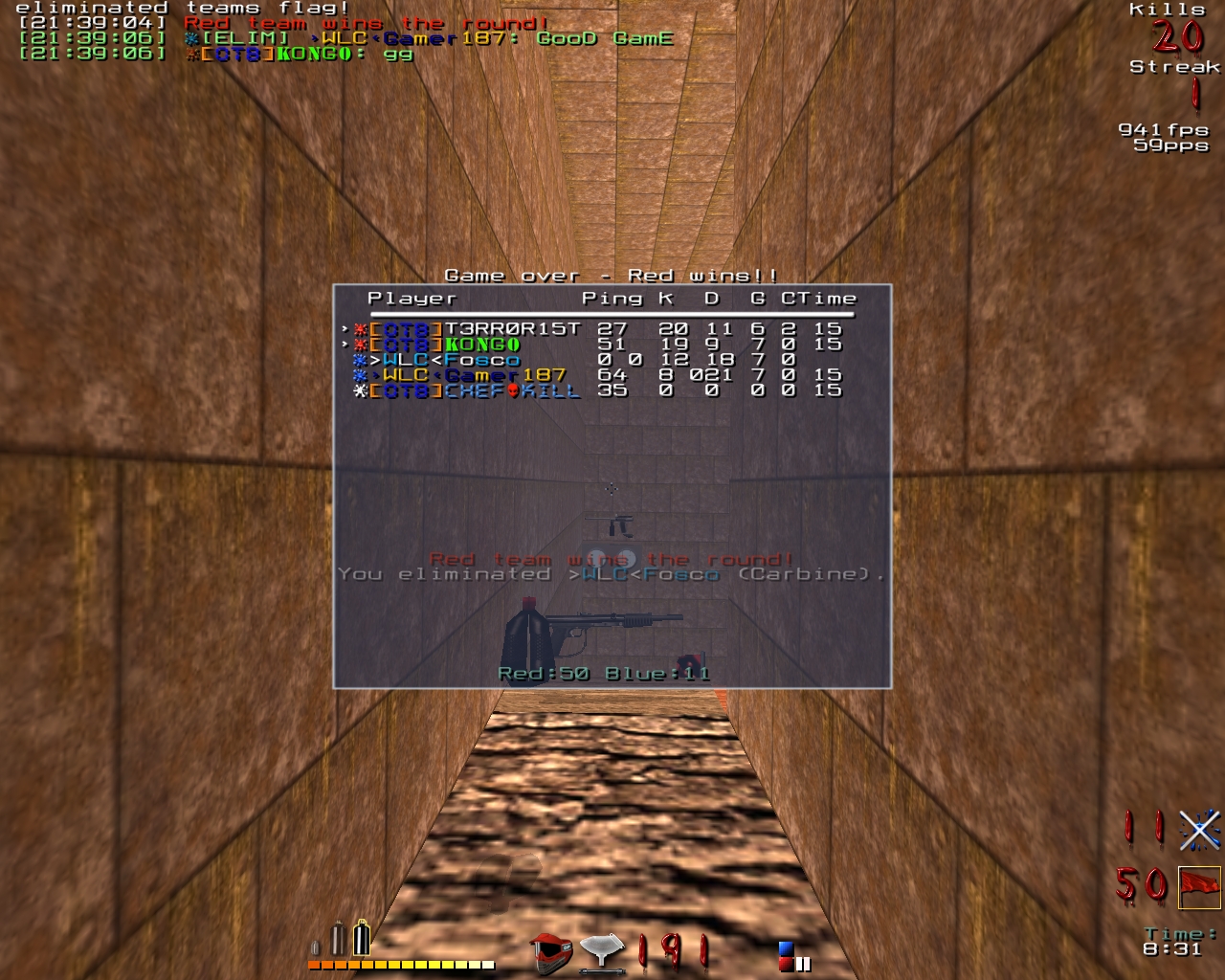 Screenshot der Gegner-Map